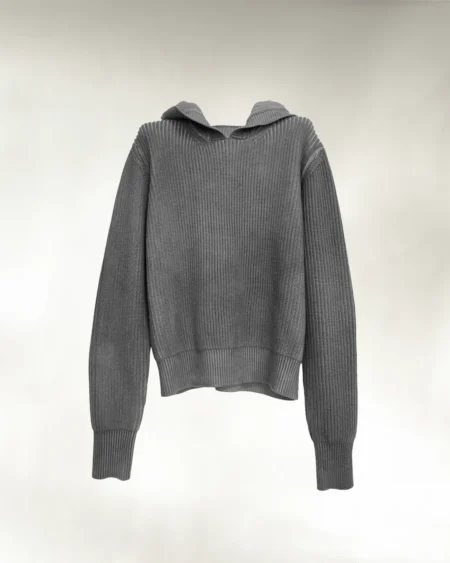 Ktwo Studios Fisherman Knit Hoodie "charcoal" [made to order]