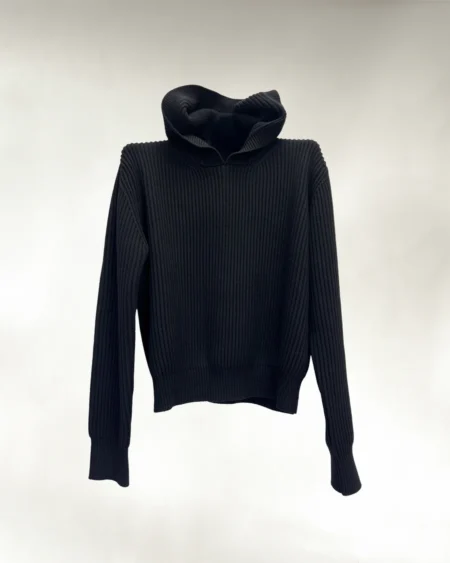 Fisherman Knit Hoodie "black" [made to order]